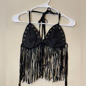 NWT Lip Service Fringe Bra Top